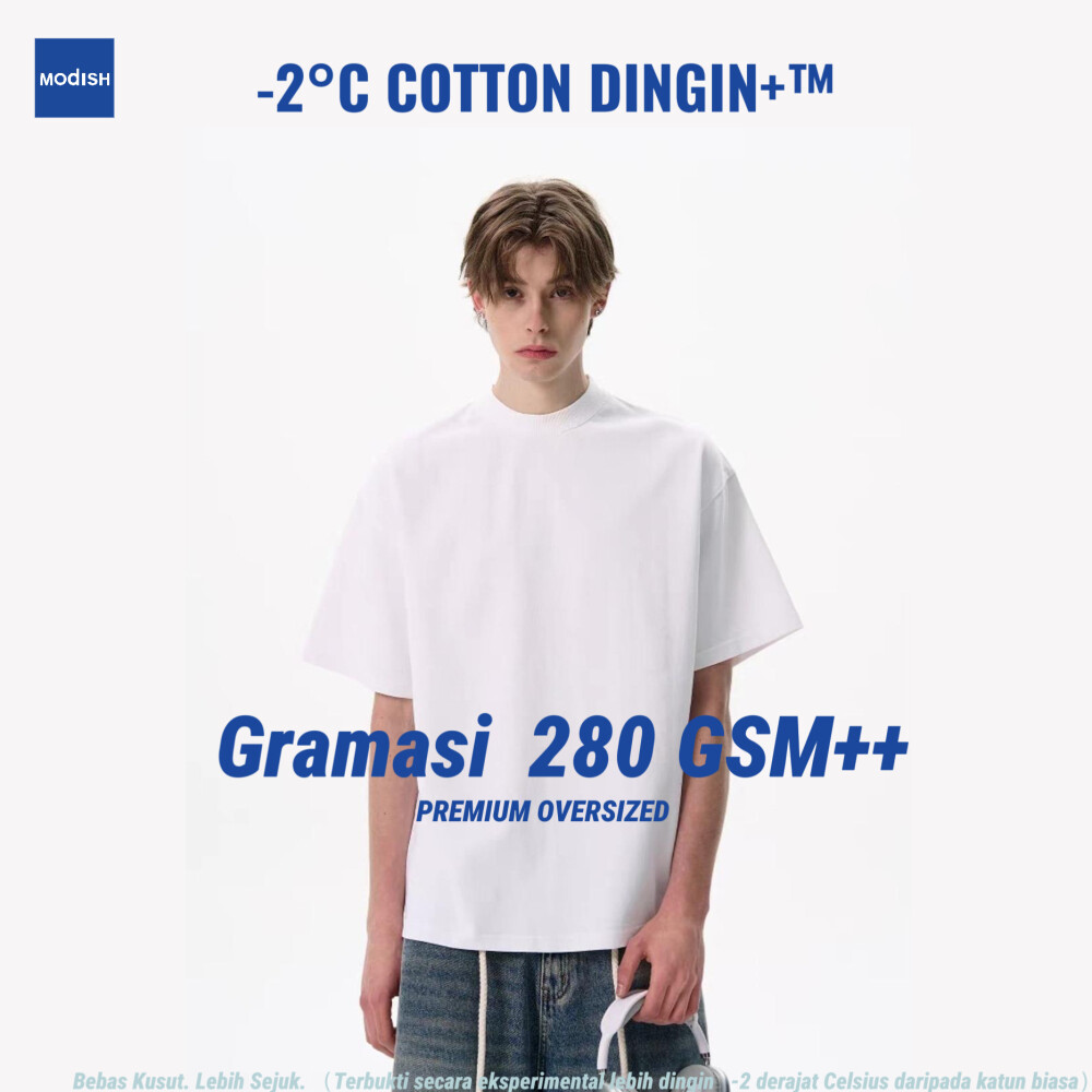 [READY STOCK]MODISH Kaos lengan pendek katun 100% untuk pria, kasual dan serbaguna, kaos lengan pendek warna solid untuk pria dan wanita